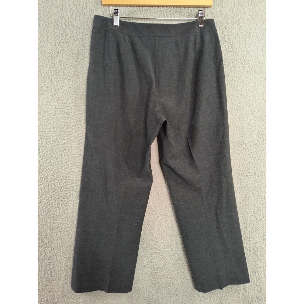Lafayette 148 NY Pants‎ 8 Gray Wide Leg High Rise Wool Blend Stretch Career - Picture 3 of 10
